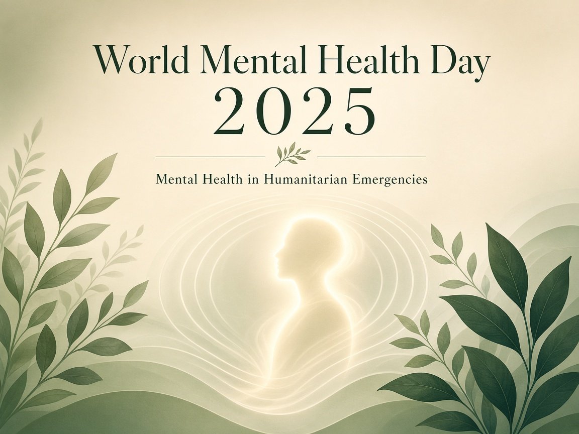 World Mental Health Day 2025 poster — Mental Health in Humanitarian Emergencies